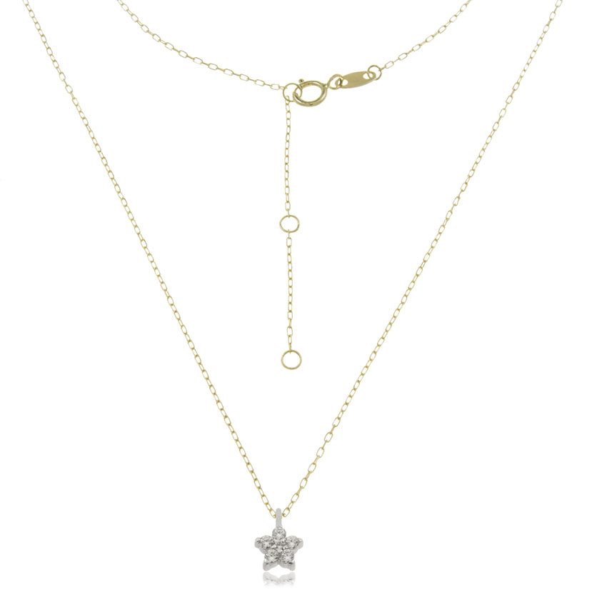 GARGANTILLA BICOLOR FLOR 6MM CIRCONITA CADENA FORZADA 0.25 A 36-38-40CM